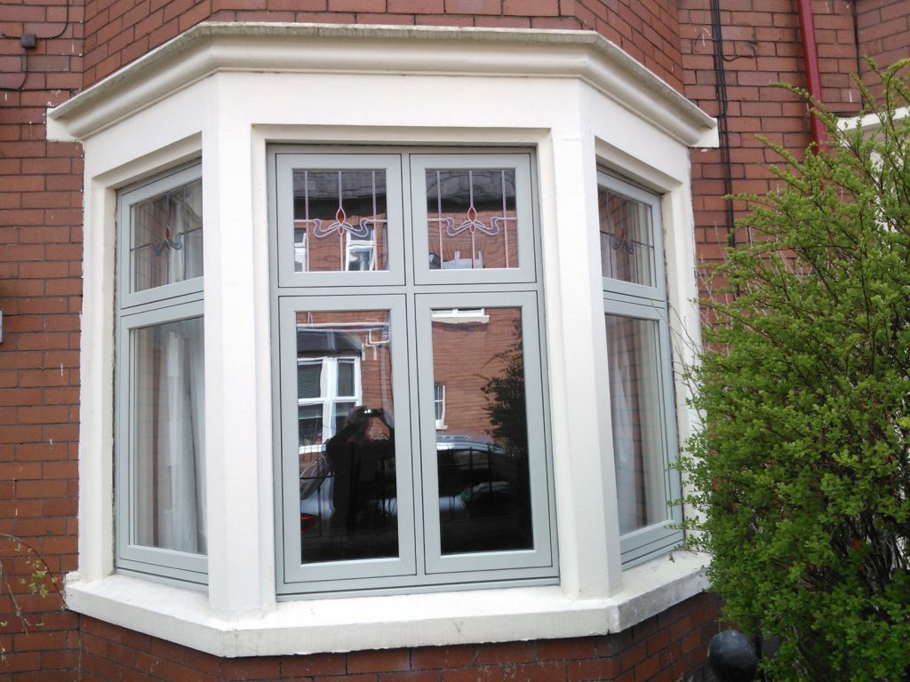 Grey flush sash windows