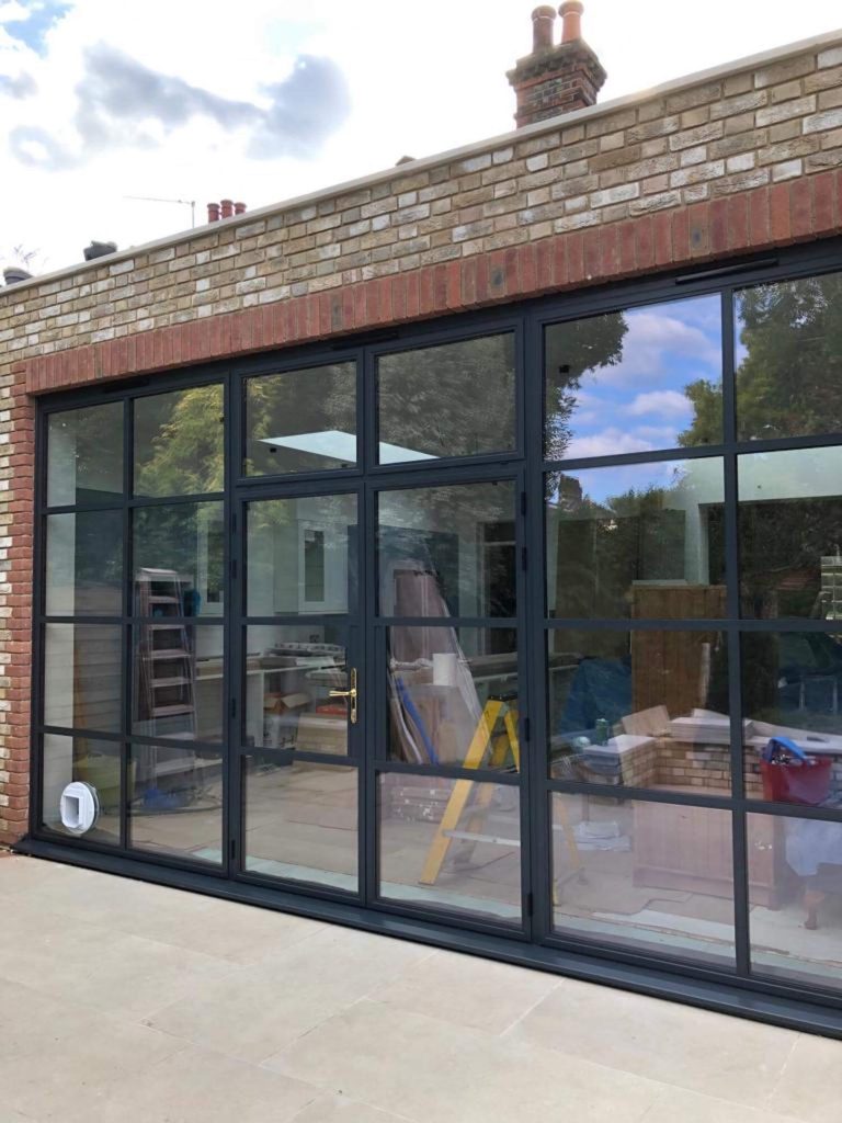 Black aluminium door