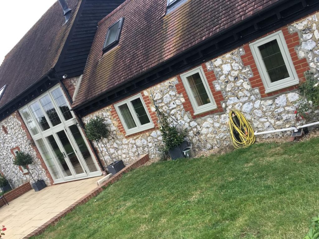 Grey flush sash windows