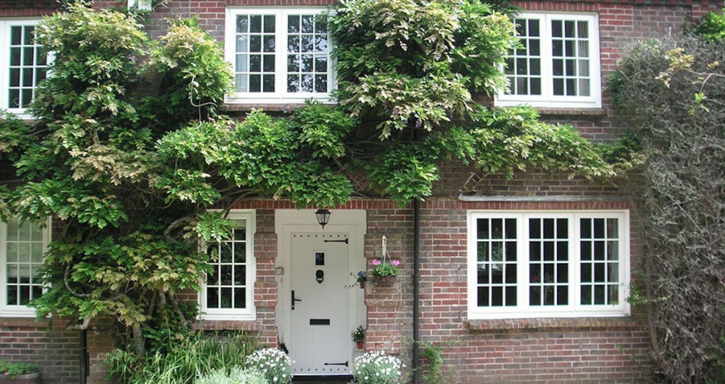 White casement windows