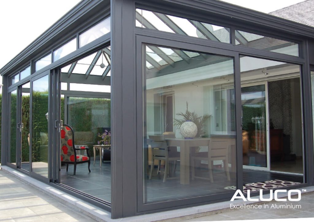 Aluco dark sliding doors