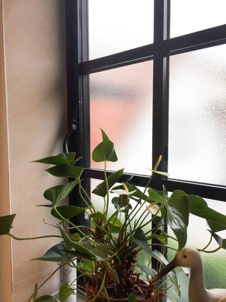 Aluminium window close up