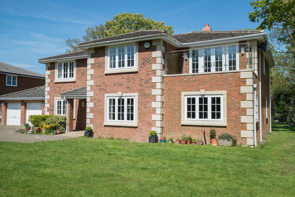 Modern home with casement windows